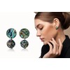 AeraVida Double Abalone Shell Ball Drop Earrings for Women