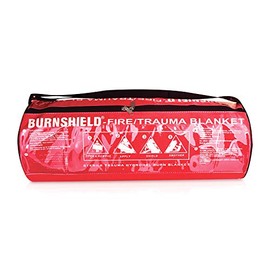 Burnshield Wool Sterile Burn Fire Hydrogel Soaked 5’ x 6’ Trauma Survival Blanket Dressing in Shoulder Barrel Bag