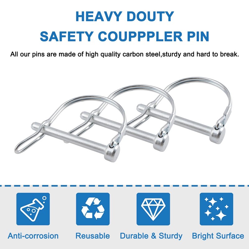 INCREWAY Linch Pin, 4PCS 6 * 55mm Carbon Steel Locking