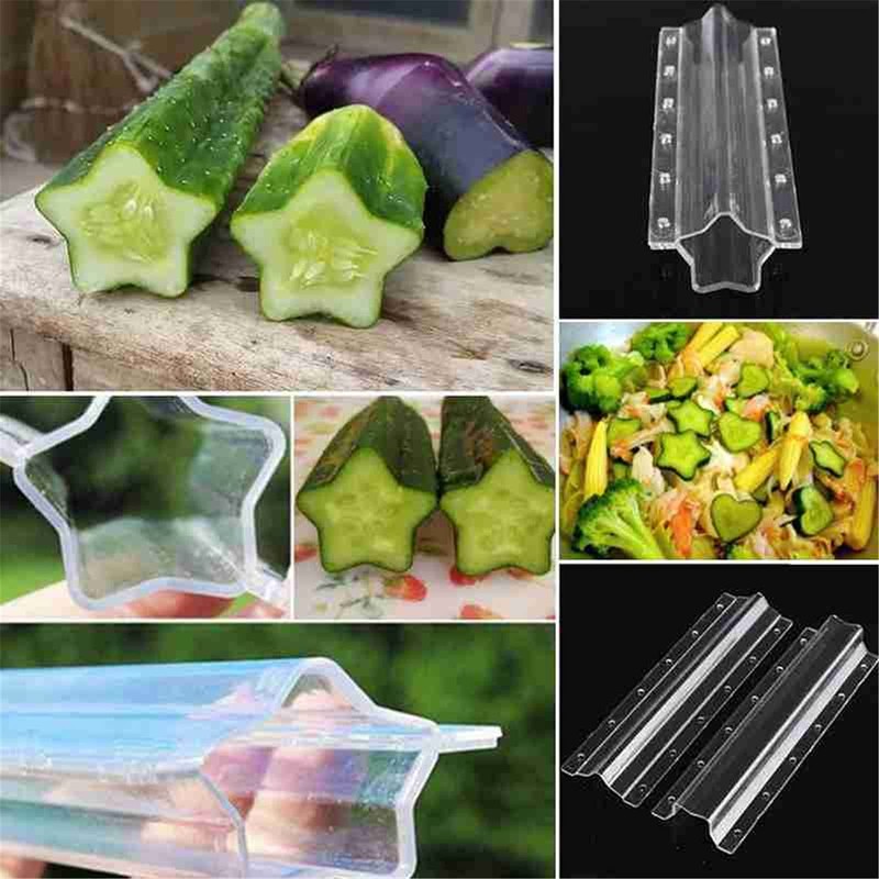 2PCS Cucumber Styling Growth Mold Plastic Heart Shaped Five-Pointed Star