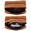 Genuine Leather Travel Toiletry Bag - Dopp Kit Organizer By