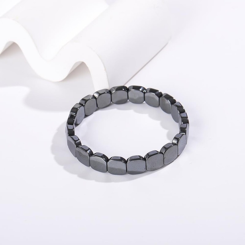 ABISIN Hemys Hematite Bracelet Men, (Black 1)