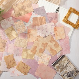 Mabor 84 Pcs Scrapbook Paper, Textured Paper Assorted Set, Vintage Scrapbook Papers Mix for Scrapbooking Junk Journal Journaling Supplies DIY Materials Collage