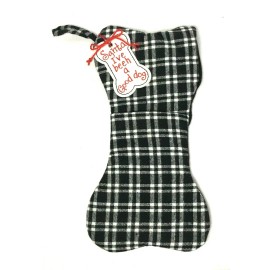 Unbranded Embroidered Checkered Santa I've Been A Good Dog Christmas Stocking For Dogs 18"