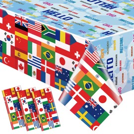 3 Pcs International Flag Tablecloth Travel Party Decorations