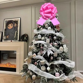 12" Large Gift Bow,1pcs Glitter Big Gift Bow Big Bow for Bike Bow for Present Bow for Large appliances,Bikes,Table Decorations and Party Events Decoration (Bright Pink)