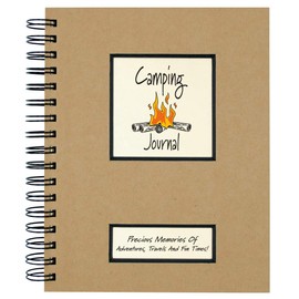 2 Camping Journal Set | Use as Campers Vacation Planner, RV Travel Diary, Road Trip Log Book | 1 Full size (200 Pages) and 1 Mini (120 Pages) Spiral Journals with Prompts