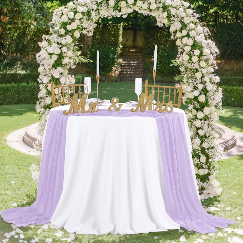 Light Purple Chiffon Table Runner 27x120 Inches Rustic Table Runners