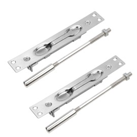LC LICTOP Brushed Stainless Steel Lever Extension Flush Bolt for Fire-Rated Swinging Hollow Metal Doors 6.7 INCH 2Set