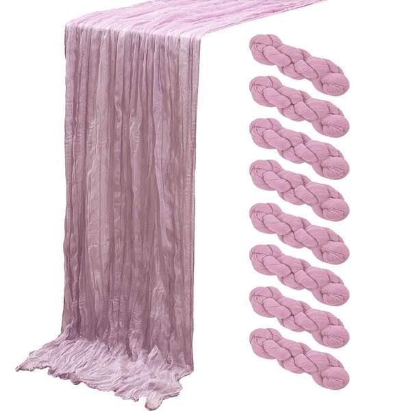 8Pack Lavender Cheesecloth Table Runners 120Inch Gauze Table Runner Cheese