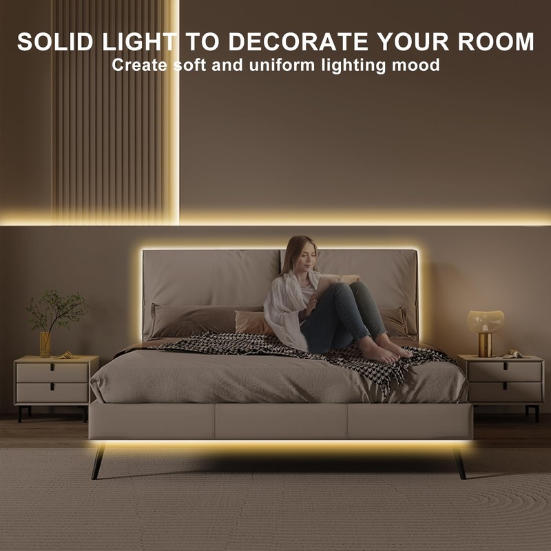 Olaholii 16.4ft COB Led Strip Light with Remote, 2700K Dimmable