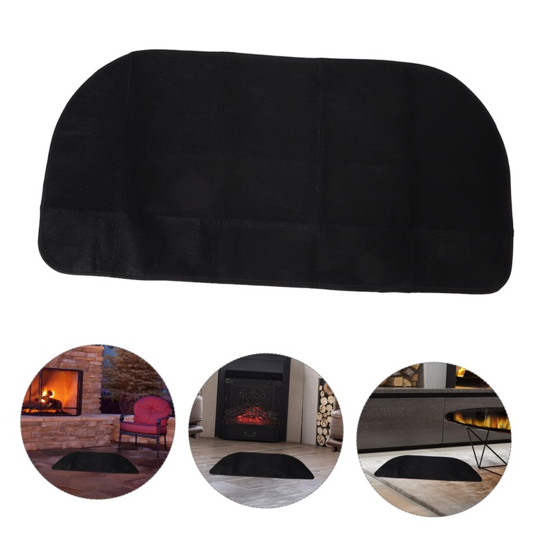 CAXUSD Fireplace Rug Fireproof Half Mat Durable Floor Protector for