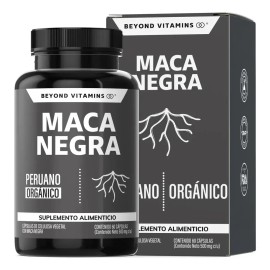 Maca Negra Peruana Orgánica 1000 Mg - Capsulas Maca Negra - Suplemento Alimenticio Vegano - Vitaminas Hombres / Mujer - 60 Cápsulas Beyond Vitamins
