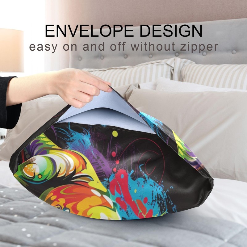 FENOCHE T-rex Dinosaur Tyrannosaurus Watercolor Satin Pillowcase Soft Silky Pillow