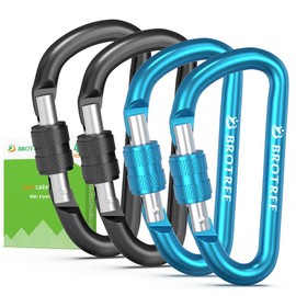 Brotree mini carabiner hook with screw cap for key ring, camping, trekking, hiking, fishing, customisable