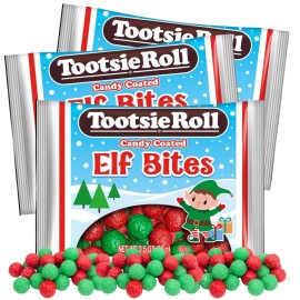Needzo Candy Elf Bites Holiday Candy Coated Elf Balls Pack of 3 for Christmas Treats
