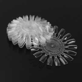 10 Pcs Transparent 18 Tips Display Plastic Nail Art Polish Palette Wheels False Nail Art Tips Practice Display Board Deft and Professional,Practice Nail Tips