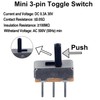 JIQI 5mm/0.2" High Knob Vertical Micro Mini Slide Switchs,3 Pin