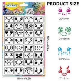 CHGCRAFT Facial Expression Clear Stamp Transparent Handicraft Stamps for DIY Scrapbooking Photo Album Decorative Cards Making, Facial Expression, 6.3x4.3inch