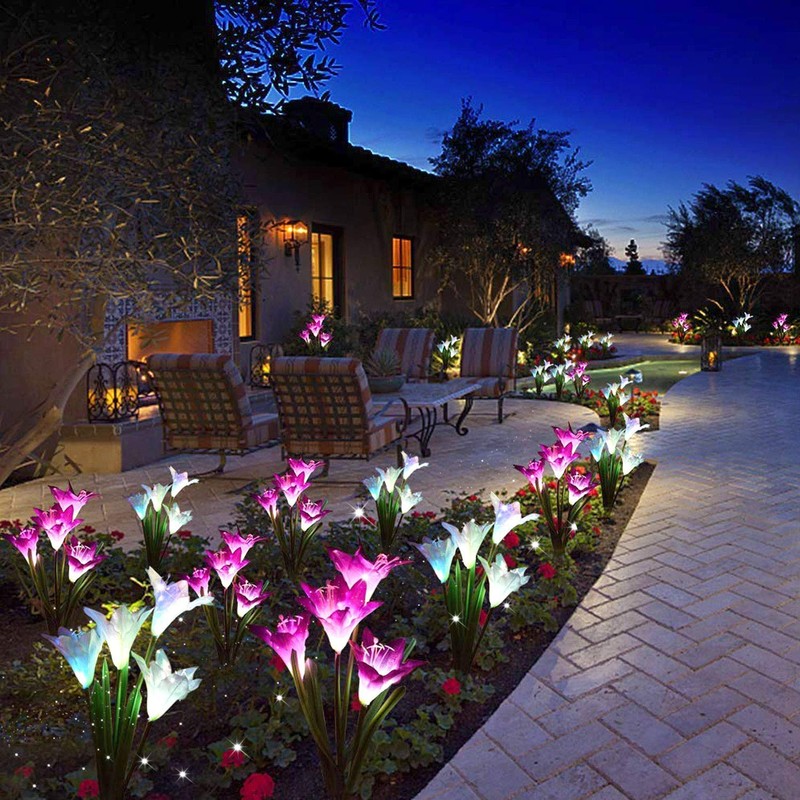 Outdoor Solar Lights – Decorative LED Flowers – Pack of