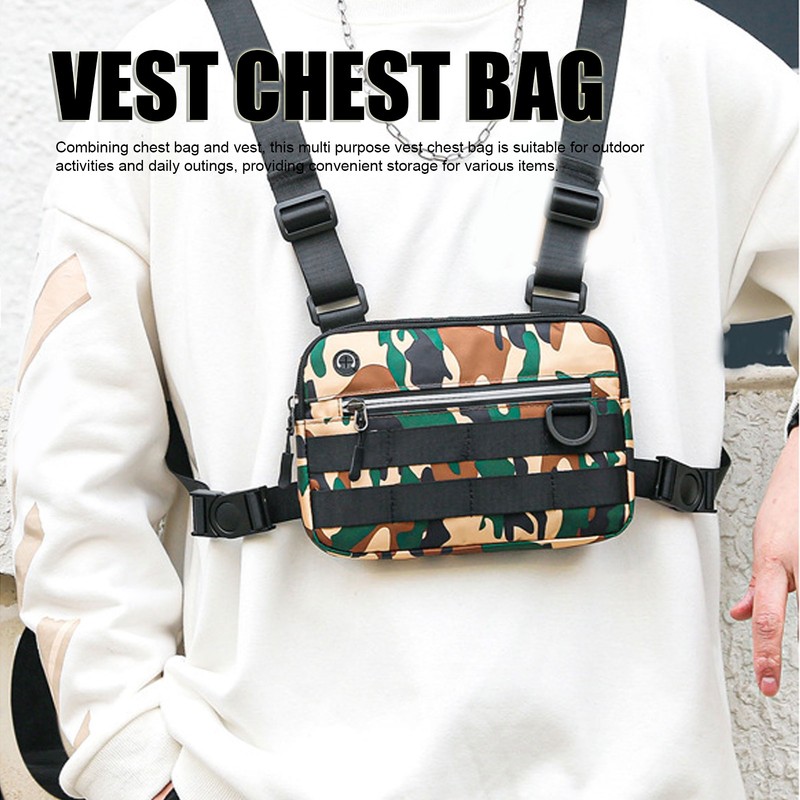 Sports Vest Chest Bag Lightweight Breathable Adjustable Strap Running Vest