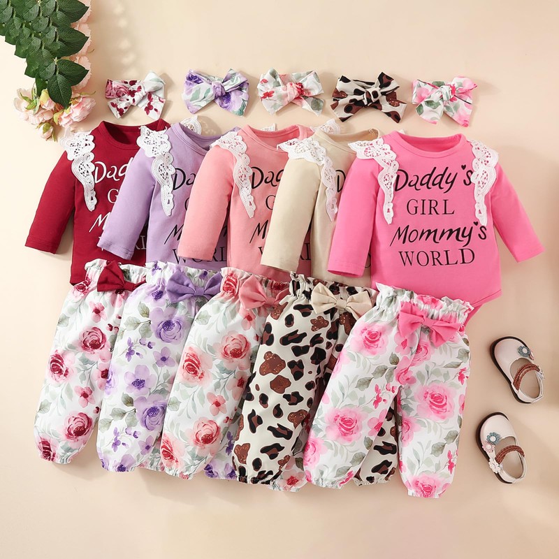 Winmany 3PCS Newborn Baby Girl Fall Winter Clothes Set Toddler