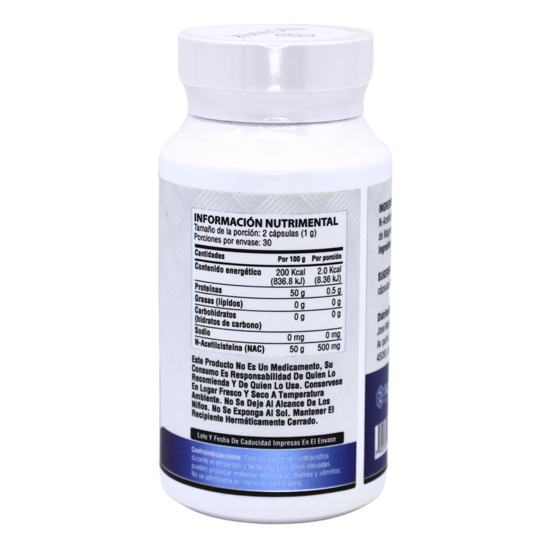 Nowek | NAC (N-Acetilcisteína) 500 mg | 60 Cápsulas |