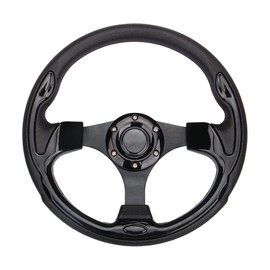 12.5inch Bright Black Golf Cart Steering Wheel for EZGO Yamaha Club Car DS and Club Car Precedent Steering Wheel