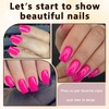 Bellelfin Coffin Press on Nails Short, 240Pcs Ballerina Hot Pink