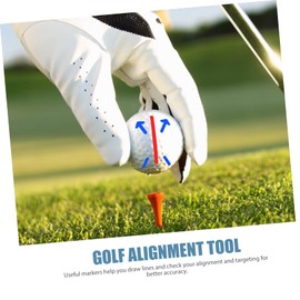 Mipcase 1Set Golf Ball Alignment Tool Reusable Ball Marker Liner for Accurate Golfing Includes Clips Marking Pens for Beginners Pros