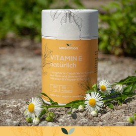 Vitamin E Natural 400 IU per Capsule | 60 Capsules | High Dose | With All 8 Vitamin E Forms in Particularly Good Organic Availability | Vegan | 100% Ecological Paper Packaging