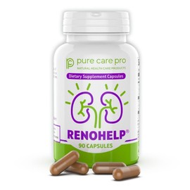 Pure Care Pro Renohelp Powerful All-Natural Kidney Support Supplement for Healthy Kidney Function, Creatinine Levels and Glomerular Filtration, Vegan & Gluten Free* (90 Capsules)