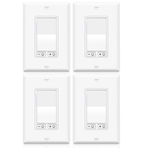 Unbranded 4PK 3-Way Dimmer Switch, No Neutral Wire Needed, 15A