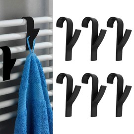 Pack of 10 Hooks for Round Radiators, Hooks for Towel Radiators, Towel Hooks, Black Hooks, Heating, Bathroom Radiators for All Standard Radiators