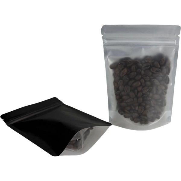 MITOB Resealable Stand Up Bags Clear Black Mylar Bag Zip