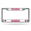 Rico Industries Wisconsin Badgers Chrome License Plate Frame