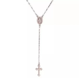 Beautiful Rose Gold Color Rosary Necklace