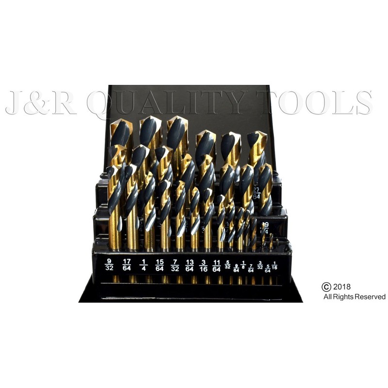 29PC Stubby Industrial Black & Gold Drill Bit Set 135