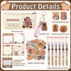 Candcamp 262 PCS Capybara Stationery Set,Cute stationery set,Capybara Pencil Case,Notes,keychains,folders,stickers,bookmarks,gel