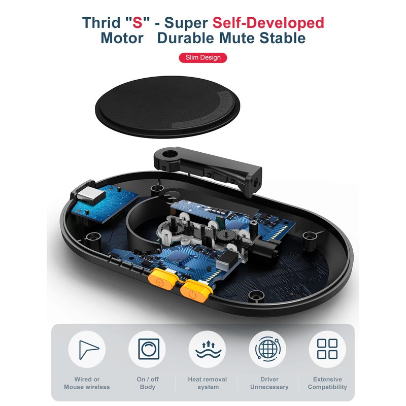 STARVIKY Undetectable Mechanical Mouse Jiggler, Ultra-Slim Mouse Mover, with Random