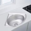Stainless Steel Triangle Wash Basin Corner Bathroom Single Sink Wall