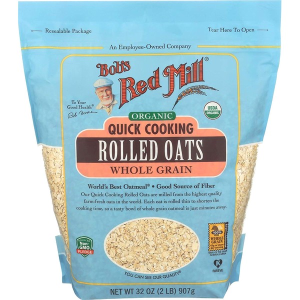 Bob's Red Mill Organic Quick Cooking Rolled Oats (32 Ounce, Pack of 1)
