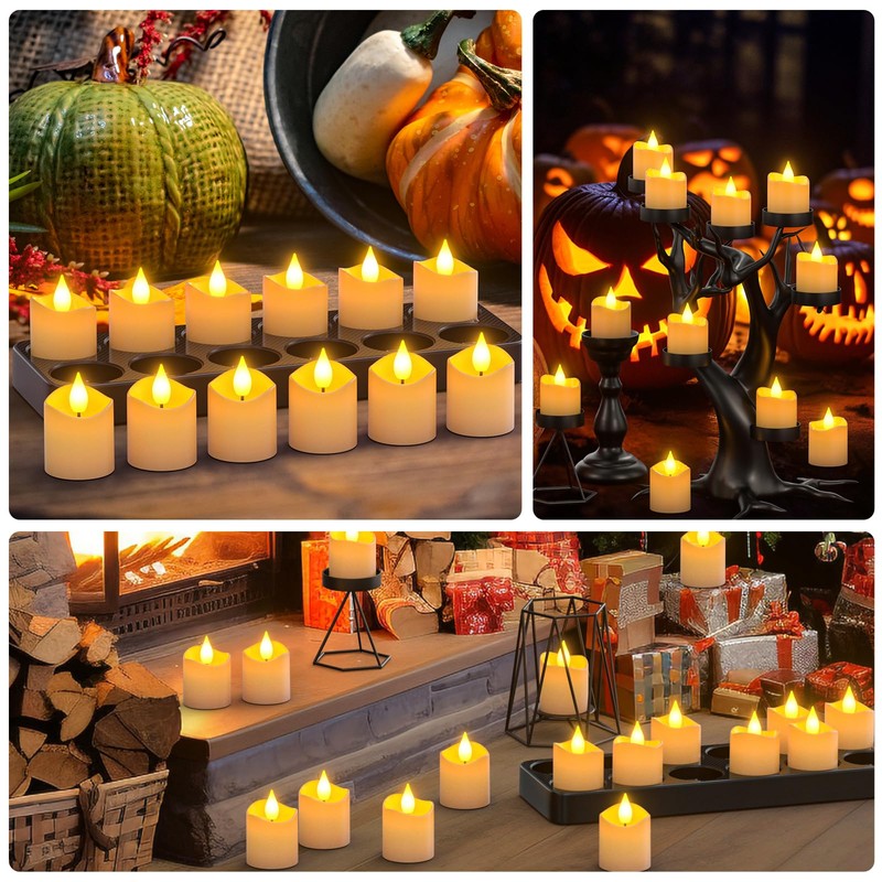 PChero Rechargeable Flameless Candles with Remote Timer & Charging Base,