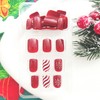 Christmas Press on Nails Short Square Fake Nails with White