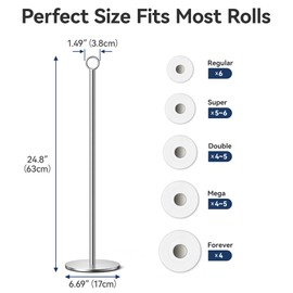Toilet Paper Holder Stand - with Reserve Function, Free-Standing Toilet Paper Storage Holder, Stainless Steel