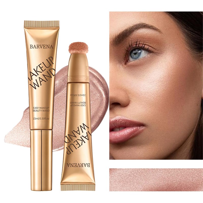 BARVENA Liquid Highlighter Wand，Liquid Highlighter Makeup Wand For Luminous, Glowing