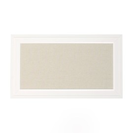 DesignOvation Bosc Framed Linen Fabric Pinboard, 13.5x23.5, White