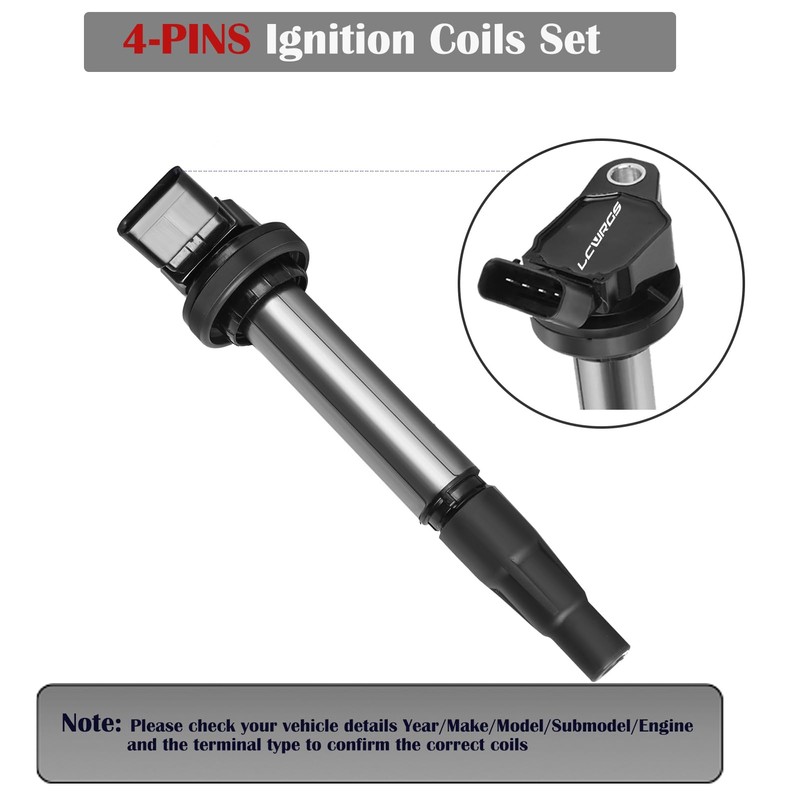 Pack of 4 Ignition Coil Compatible with 1.8 L4 Toyota