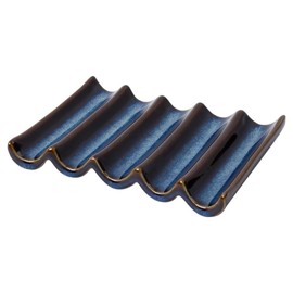 Draining Ceramic Soap Dish, Non-Slip Bar Soap Holder with Fluted Design, Compact Soap Saver for Bathroom, Kitchen Sink or Shower Shelf, Blue - ANTIS'S HOME