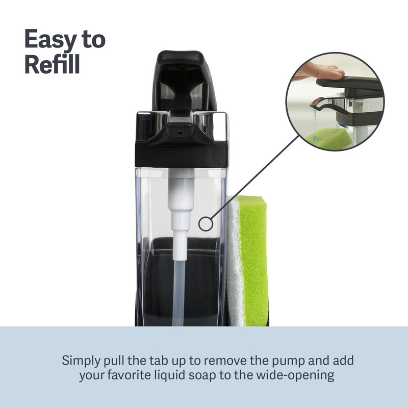 Casabella Sink Sider Solo Kitchen Soap Pump and Sponge Caddy,